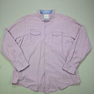 Tommy Bahama Jeans Mens L G Plaid Button Up Shirt Island Modern Fit Cotton